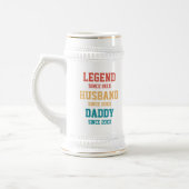 Personalisiert Retro Legend Husband Daddy Gift Bierglas (Links)