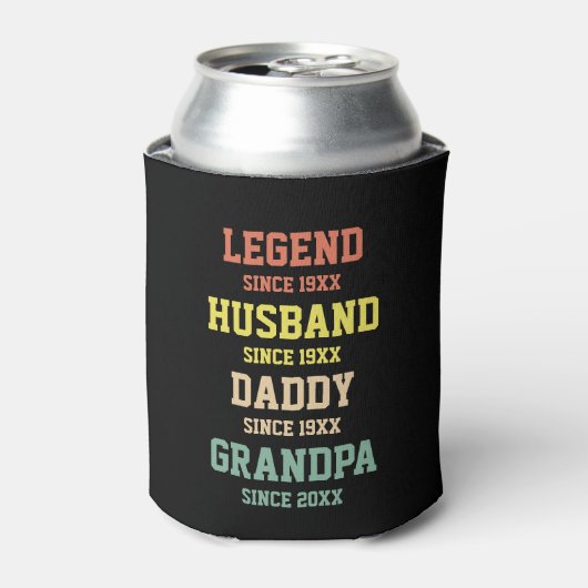 Personalisiert Retro Legend Husband Daddy Grandpa Dosenkühler (Kanne Vorderseite)