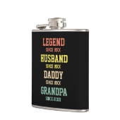 Personalisiert Retro Legend Husband Daddy Grandpa Flachmann (Links)