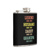 Personalisiert Retro Legend Husband Daddy Grandpa Flachmann (Rechts)