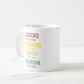 Personalisiert Retro Legend Husband Daddy Grandpa Kaffeetasse (Vorderseite Links)