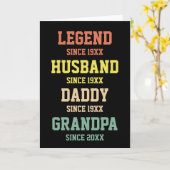 Personalisiert Retro Legend Husband Daddy Grandpa Karte (Gelbe Blume)