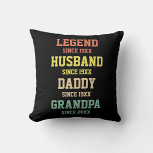 Personalisiert Retro Legend Husband Daddy Grandpa Kissen