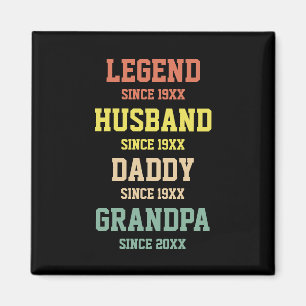 Personalisiert Retro Legend Husband Daddy Grandpa Magnet