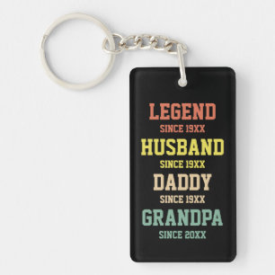 Personalisiert Retro Legend Husband Daddy Grandpa Schlüsselanhänger