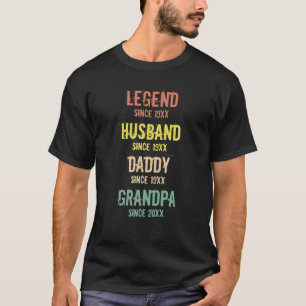 Personalisiert Retro Legend Husband Daddy Grandpa T-Shirt