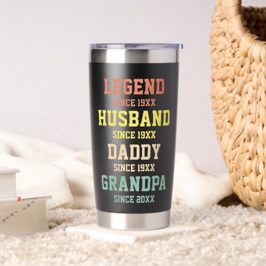 Personalisiert Retro Legend Husband Daddy Grandpa Thermobecher (Wohnzimmer)
