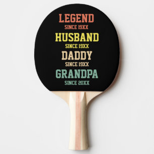 Personalisiert Retro Legend Husband Daddy Grandpa Tischtennis Schläger