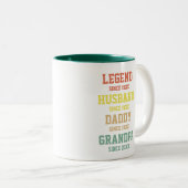 Personalisiert Retro Legend Husband Daddy Grandpa Zweifarbige Tasse (VorderseiteRechts)