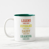 Personalisiert Retro Legend Husband Daddy Grandpa Zweifarbige Tasse (Links)