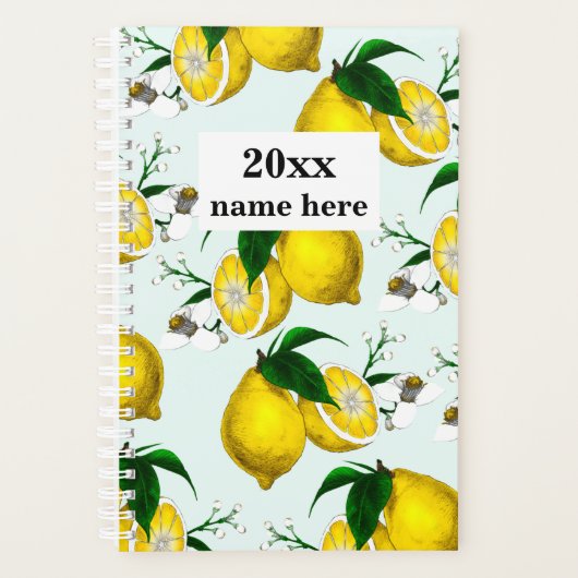 Personalisiert Retro Lemon Planner Planer (Vorderseite)