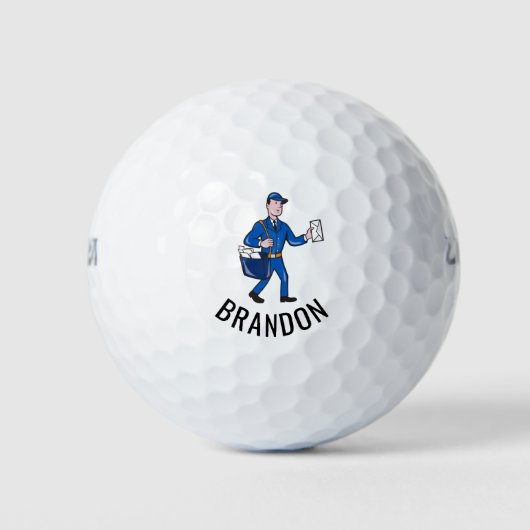 Personalisiert Retro Mailman Postal Carrier Golfball (Vorderseite)