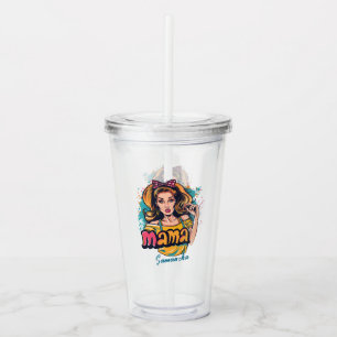 Personalisiert Retro Mama Pop Art. 10 Acryltrinkbecher