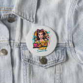 Personalisiert Retro Mama Pop Art. 10 Button (Beispiel)