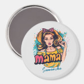 Personalisiert Retro Mama Pop Art. 10 Magnet (Vorderseite/Rückseite)