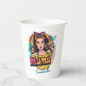 Personalisiert Retro Mama Pop Art. 10 Pappbecher (Vorderseite)