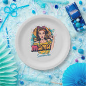 Personalisiert Retro Mama Pop Art. 10 Pappteller (Party)