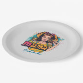 Personalisiert Retro Mama Pop Art. 10 Pappteller (Schrägansicht)