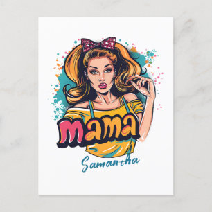 Personalisiert Retro Mama Pop Art (10) Postkarte
