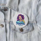Personalisiert Retro Mama Pop Art. 11 Button (Beispiel)