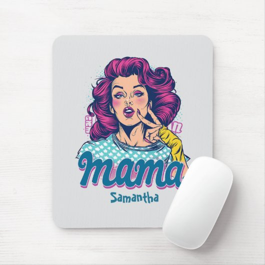 Personalisiert Retro Mama Pop Art. 11 Mousepad (Mit Mouse)