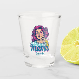 Personalisiert Retro Mama Pop Art. 11 Schnapsglas