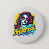 Personalisiert Retro Mama Pop Art. 12 Button (Vorderseite)