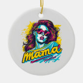 Personalisiert Retro Mama Pop Art. 12 Keramik Ornament (Vorne)