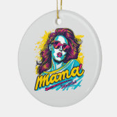 Personalisiert Retro Mama Pop Art. 12 Keramik Ornament (Links)