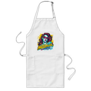 Personalisiert Retro Mama Pop Art. 12 Lange Schürze
