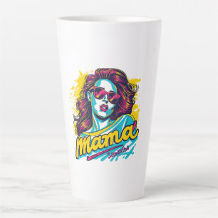 Personalisiert Retro Mama Pop Art. 12 Latte Tasse