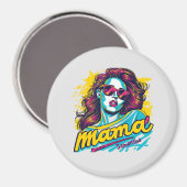 Personalisiert Retro Mama Pop Art. 12 Magnet (Vorderseite/Rückseite)