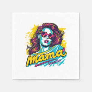 Personalisiert Retro Mama Pop Art. 12 Serviette