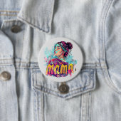 Personalisiert Retro Mama Pop Art. 13 Button (Beispiel)