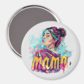 Personalisiert Retro Mama Pop Art. 13 Magnet (Vorderseite/Rückseite)