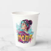 Personalisiert Retro Mama Pop Art. 13 Pappbecher (Vorderseite)