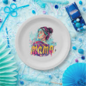 Personalisiert Retro Mama Pop Art. 13 Pappteller (Party)