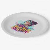 Personalisiert Retro Mama Pop Art. 13 Pappteller (Schrägansicht)