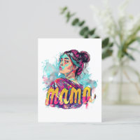 Personalisiert Retro Mama Pop Art. 13 Postkarte