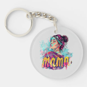 Personalisiert Retro Mama Pop Art. 13 Schlüsselanhänger
