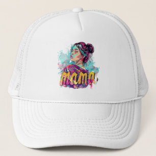 Personalisiert Retro Mama Pop Art. 13 Truckerkappe