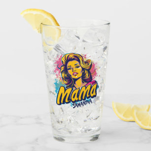 Personalisiert Retro Mama Pop Art. 14 Glas