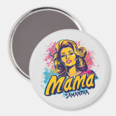 Personalisiert Retro Mama Pop Art. 14 Magnet (Vorderseite/Rückseite)