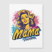 Personalisiert Retro Mama Pop Art. 14 Magnetkarte (Vorderseite)