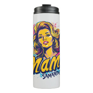Personalisiert Retro Mama Pop Art. 14 Thermosbecher