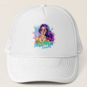 Personalisiert Retro Mama Pop Art (15) LKW-Hut Truckerkappe
