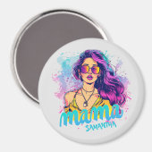 Personalisiert Retro Mama Pop Art. 15 Magnet (Vorderseite/Rückseite)