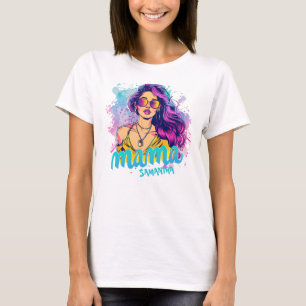 Personalisiert Retro Mama Pop Art (15) T - Shirt