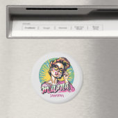 Personalisiert Retro Mama Pop Art. 16 Magnet (In Situ (Geschirrspüler))