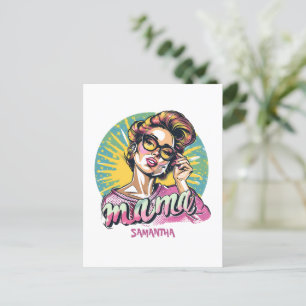 Personalisiert Retro Mama Pop Art. 16 Postkarte